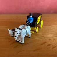 Seiffener Miniaturen - Postkutsche 51/11 - 2-spännig mit weißen Pferden - TOPzustand!