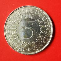 5 DMark Silberadler - Heiermann 1960 D Münze in 625er Silber