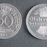 Münze Deutsches Reich: 50 Reichspfennig 1921 - F