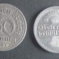Münze Deutsches Reich: 50 Reichspfennig 1921 - E