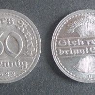 Münze Deutsches Reich: 50 Reichspfennig 1922 - D - Vorzüglich
