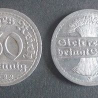 Münze Deutsches Reich: 50 Reichspfennig 1922 - E