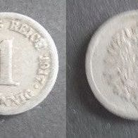 Münze Deutsches Reich: 1 Pfennig 1917 - D - Aluminium