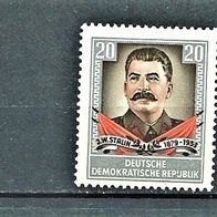 DDR " Jossif W. Stalin Mi 425 1954 * * Postfrisch 1. Todestag 20 Pf.