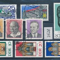 3528 - DDR Briefmarken Michel Nr2107,2109 - 2113,2120,2141,2162, gest Jahrg.1976
