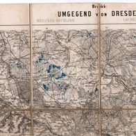 Dresden, Landkarte, Umgegend von Dresden, anno 1850, no PayPal