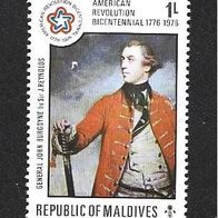 Maledivien Sondermarke " 200 Jahre Unabhängigkeit USA " M ichelnr. 642 * *