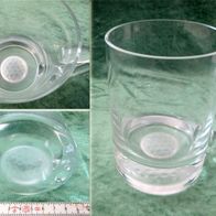 großes Glas / Humpen mit Golfball Abdruck im Boden * H 13,5 cm Ø 9,5 cm