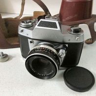 schöne alte Kamera Spiegelreflexkamera Ihagee EXA IIb + Tasche Objektiv Zeiss Tessar