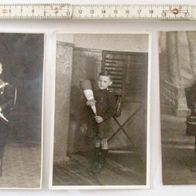 3 historische Fotos Studiofotos * antikes Kabinettfoto Schulanfänger mit Zuckertüte  