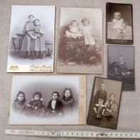 6 historische Fotos Studiofotos * antikes Kabinettfoto * Kinder Babys