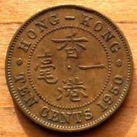 Kronkolonie Hong-Kong Ten Cents 1950
