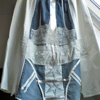Damen Jeans Rock Blau-Weiß-Silber Gr.50-52-54-56 Einzelexemplar!