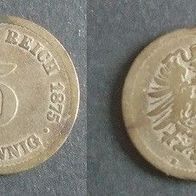 Münze Deutsches Reich: 5 Pfennig 1875 - B # 2
