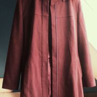 Damen Mantel Jacke mit Kapuze Farbe: Dunkel Weinrot Gr.38 MODIVA