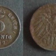Münze Deutsches Reich: 5 Pfennig 1917 - A