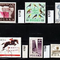 Pol034-Polen Mi. Nr. 1714 + 1718 + 1727 + 1742 + 1757 + 1758 o <