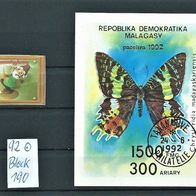 Madagaskar " Schmetterling Block 190 1992 ° Gestempelt Malagasy Ost Afrika