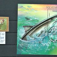 Tansania " Fische Haie Mi 225 Block 1993 ° Gestempelt Tanzania Afrika Souvenir Sheet