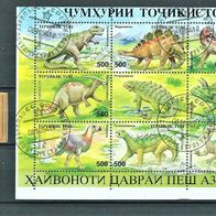 Tadschikistan " Prähistorische Tiere Mi 50-57 Satz1994 KlB Zentralasien Gestempelt °