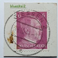 Adolf Hitler-Marke 6 Pf - gestempelt Giessen 18.10.1944