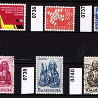 Sz026 - Schweiz Mi. Nr. 729 + 736 + 737 + 738 + 739 + 740 o <