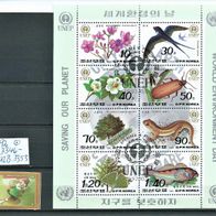 Korea " Tag der Umwelt Flora & Fauna Satz Mi 3346-3353 KlB.1992 ° Sonderstempel