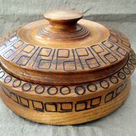 Schmuckdose * Schatulle * Schatzkästchen Holz große runde Holzdose mit Deckel Ø 24 cm