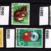 Sz032 - Schweiz Mi. Nr. 845 + 846 + 851 + 852 + 858 + 869 o <