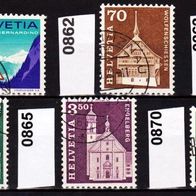 Sz033 - Schweiz Mi. Nr. 860 + 862 + 863 + 864 + 865 + 870 o <