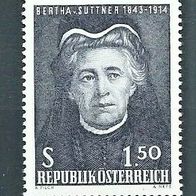 Österreich 1965 " 60. Jahrestag Nobelpreis B. von Suttner Mi 1199 * * Postfrisch