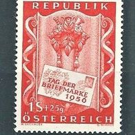 Österreich 1956 " Wohltätigkeit z. Tag d. Briefmarke Mi 1029 * * Postfrisch 1S + 25G
