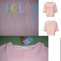 Tchibo Sweatshirt 3/4-Arm Rosa Bio-Baumwolle Kastiger Weiter Schnitt Gr.48/50 Shirt