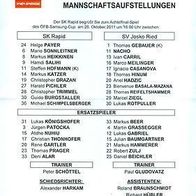PRG team sheet ÖFB-Cup SK Rapid Wien - SV Ried im Innkreis 26. 10. 2011 Österreich