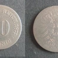 Münze Deutsches Reich: 10 Pfennig 1874 - A