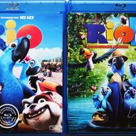 Rio 1 + 2 (2 Blu-ray Set] Zeichentrick-/ Animationsfilm/ Kinderfilm/ Comic-Paket
