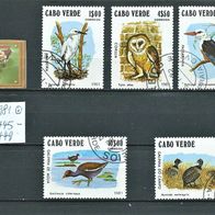 Kap Verde 1981 " Vögel Birds Mi 445-449 kompl. Satz ° Gestempelt Cabo V. West Afrika