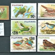 Philippinen 1979 " Vögel Birds Mi 1270-1275 kompl. Satz ° Gestempelt Süd-Ost-Asien