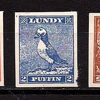 Vi002-Vignetten Briefmarken - Lundy (Insel in GB) - 3 Werte * * <