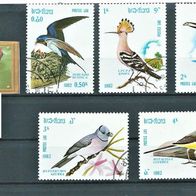 Lao Laos 1982 " Vögel Birds Mi 441-445 kompl. Satz ° Gestempelt Süd-Ost-Asien Laoten