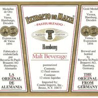 Bieretikett "Malt Beverage" Bavaria-St.-Pauli Brauerei AG † 2002 Hamburg