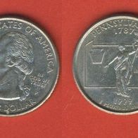 USA 25 Cents Quarter 1999 P Pennsylvania