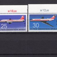 DDR 1969 Flugzeuge (I) MiNr. 1524 - 1527 postfrisch vom Bogenoberrand
