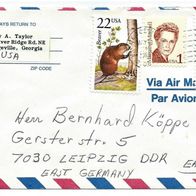 USA Brief 1988 " Luftpost Poststück mit Marken ´86 87 88 Mi 2168 1913 1964 Gelaufen