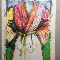 Jim Dine Olympic Robe Lithographie numm. handsigniert 89x69cm