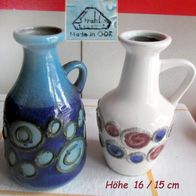DDR Hausrat * zeitlos schön - Strehla Keramik Vase Henkelkrug - 2 Stück
