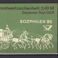 DDR 1985 Sozphilex ´85 Markenheftchen MH-MiNr. 8 postfrisch