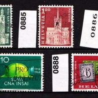 Sz037 - Schweiz Mi. Nr. 884 + 885 + 886 + 887 + 888 o <