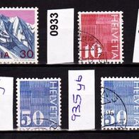 Sz041 - Schweiz Mi. Nr. 931 + 933 + 934 + 935ya + 935yb o <