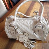 Damenhandtasche, gekauft in Italien, beige, quadratisch gesteppt